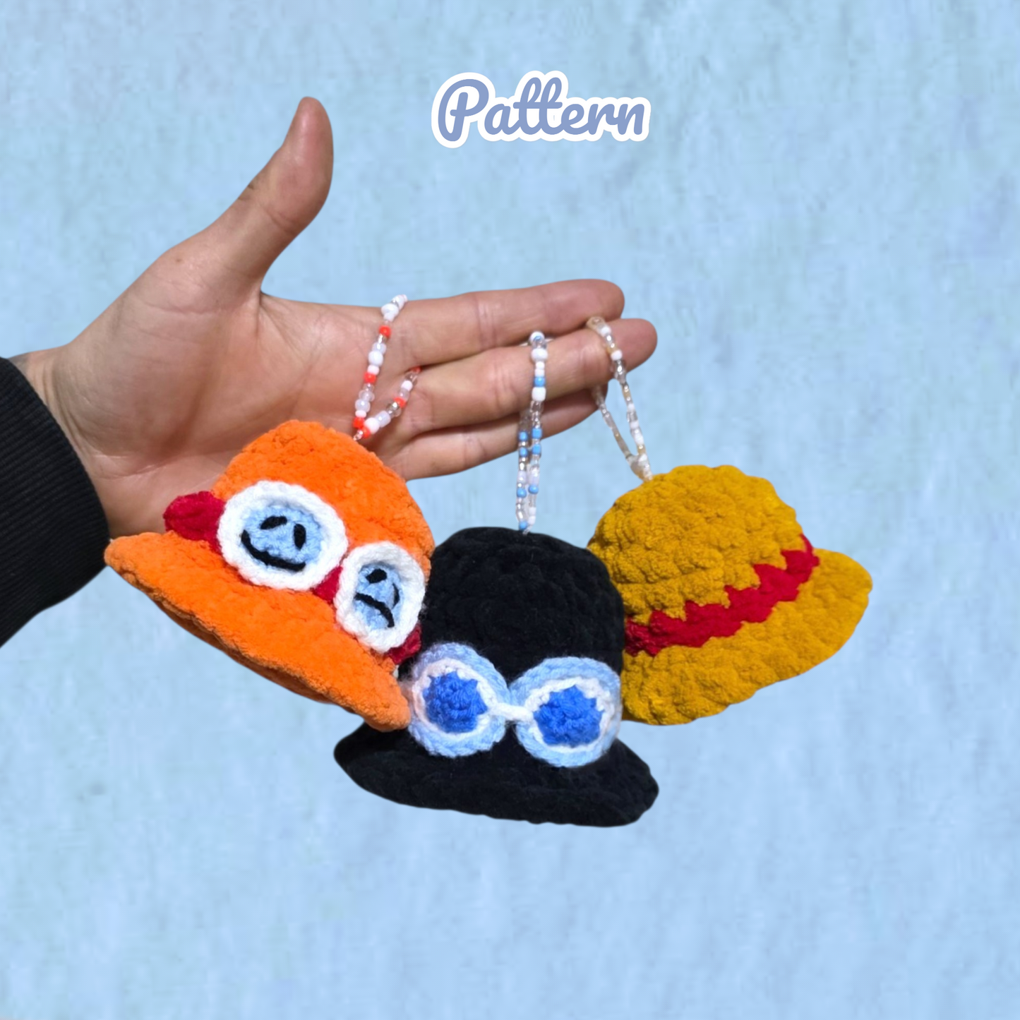 Pirate Hats Keychains Crochet Pattern LOW SEW Bundle